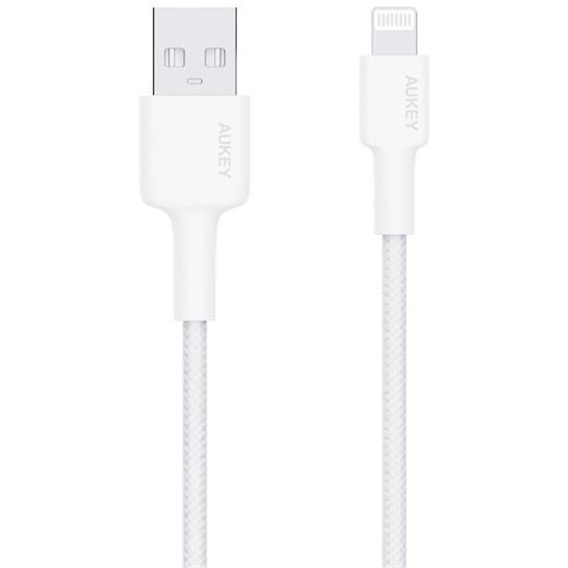 AUKEY CB-BAL7-WH NAYLON ÖRGÜLÜ USB-A LİGHTNİNG KABLOSU 0.9MT 
