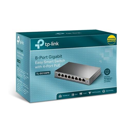 TP-LİNK TL-SG108PE 8PORT GİGABİT 4 PORT POE SWİTCH