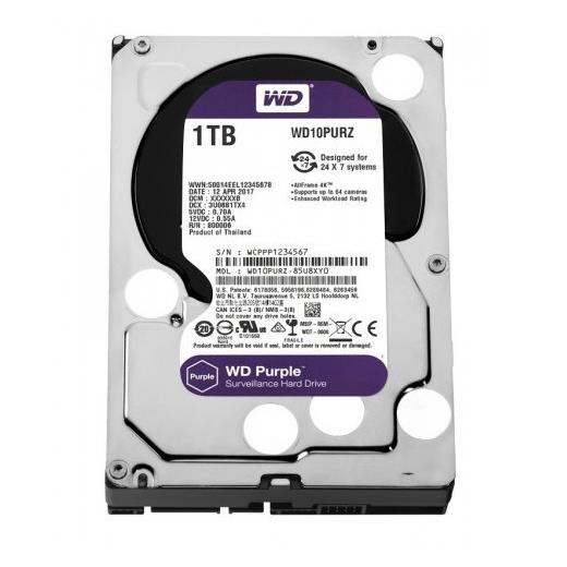 1TB WD PURPLE SATA 6GB/S 64MB DV 7X24 WD10PURZ