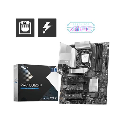 MSI PRO B860-P SOKET 1851 DDR5 8600MHZ(OC) 3xM.2 1x TB4 HDMI DISPLAY 5G LAN ATX