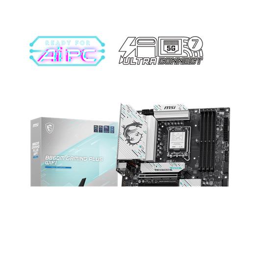 MSI B860M GAMING PLUS WIFI SOKET 1851 DDR5 8600MHZ(OC) 3XM.2 1X TB4 HDMI DISPLAY 5G LAN WIFI 7 MATX