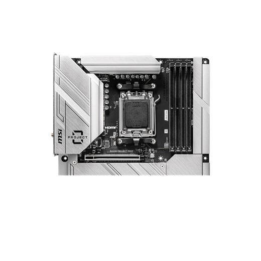 MSI B650M PROJECT ZERO AM5 DDR5 7600MHZ(OC) HDMI DP M.2 USB3.2 2.5G LAN WI-FI 6E mATX