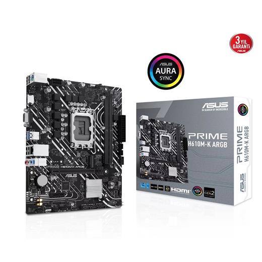 ASUS PRIME H610M-K ARGB DDR5 5600MHz M.2 HDMI VGA mATX 1700p