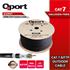 QPORT Q-CATO7 500M CAT7 LSOH S/FTP FULL BAKIR 23AWG SİYAH HALOGEN FREE KABLO